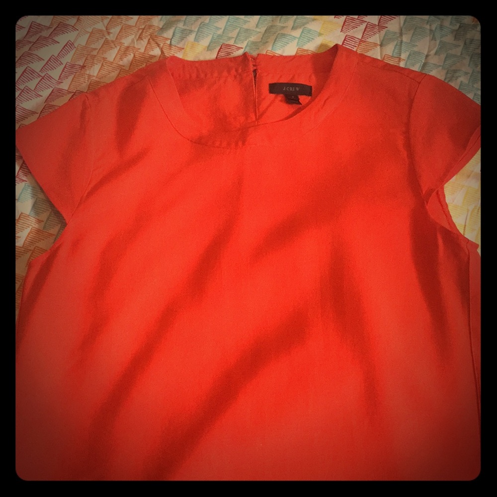 J.Crew orange short sleeve blouse
